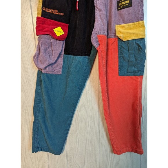 COURSEMYS AELFRIC EDEN Corduroy Patchwork Color Block Cargo Pants M 25” Waist - Picture 3 of 12